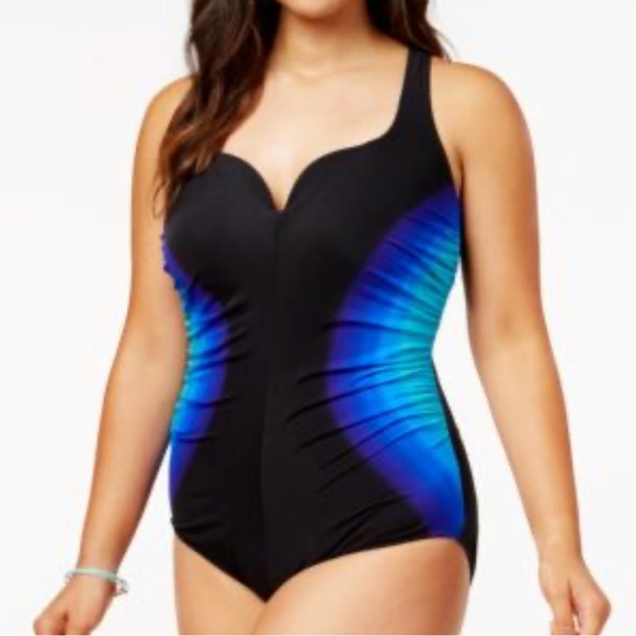 MiracleSuit Temptress  Ombré Tummy Control One-Piece Swimsuit Size 12 - Picture 1 of 6